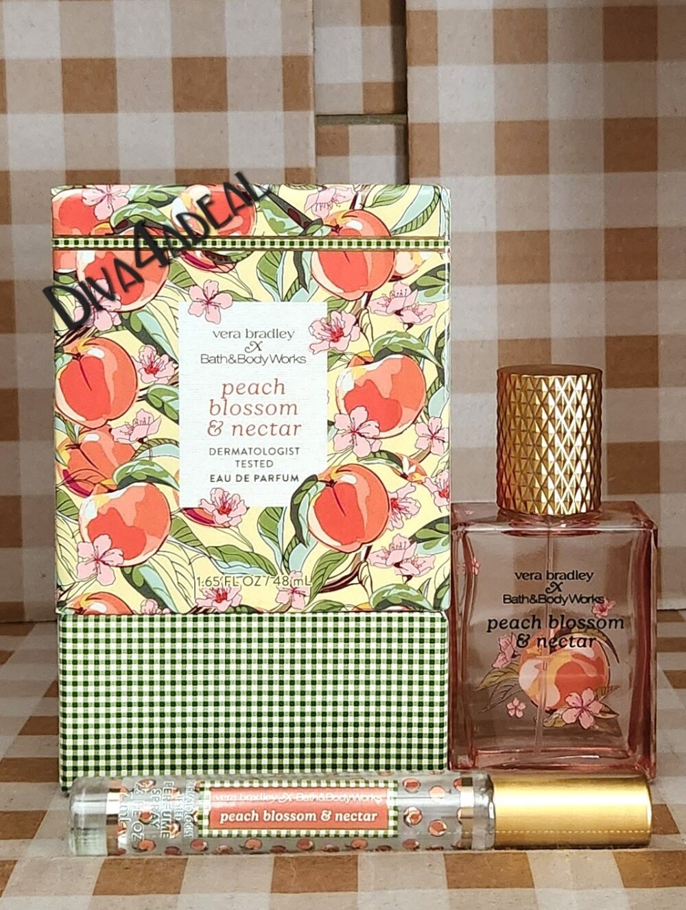 Bath & Body Works X Vera Bradley PEACH BLOSSOM & Nectar 1.7 FL OZ EDP 2PC Spray